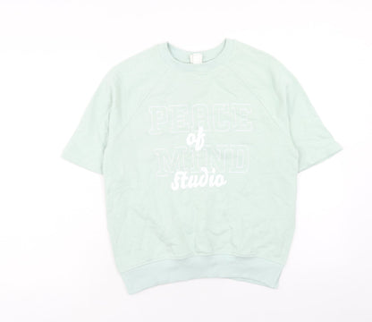 H&M Womens Green Cotton Pullover Sweatshirt Size XS Pullover - Peace of Mind Studio