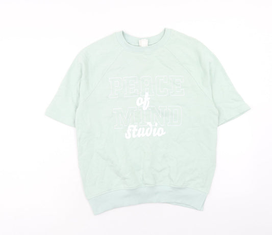 H&M Womens Green Cotton Pullover Sweatshirt Size XS Pullover - Peace of Mind Studio