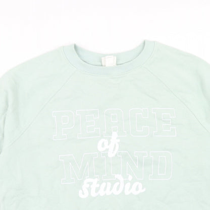 H&M Womens Green Cotton Pullover Sweatshirt Size XS Pullover - Peace of Mind Studio