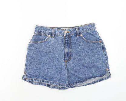 London Jean Womens Blue Cotton Hot Pants Shorts Size 6 Regular Zip