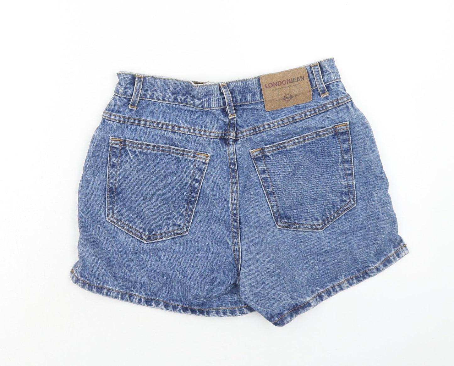 London Jean Womens Blue Cotton Hot Pants Shorts Size 6 Regular Zip