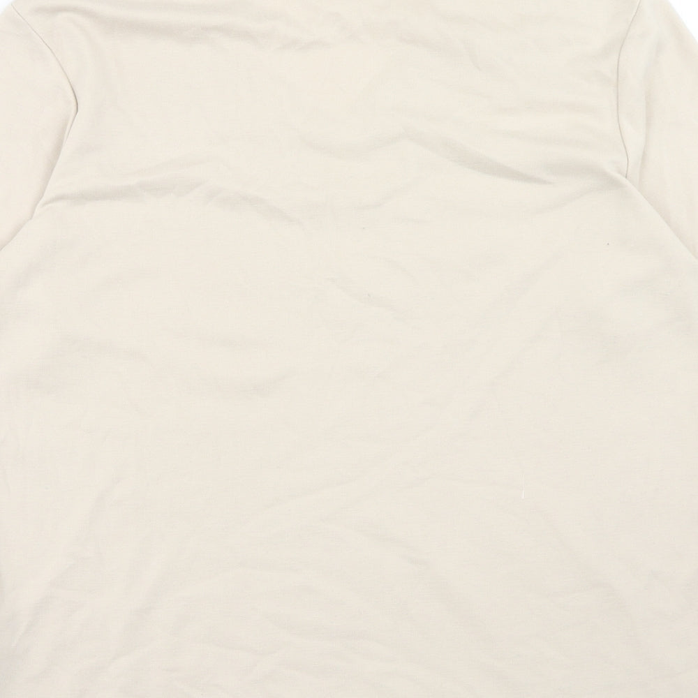 cha cha Womens Beige Polyester Basic T-Shirt Size 16 V-Neck