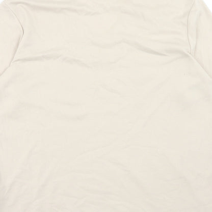 cha cha Womens Beige Polyester Basic T-Shirt Size 16 V-Neck