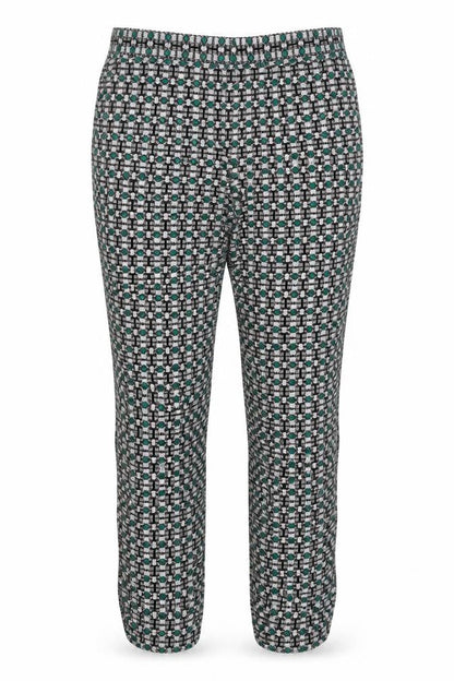 Stradivarius Womens Multicoloured Geometric Polyester Cropped Trousers Size L Regular