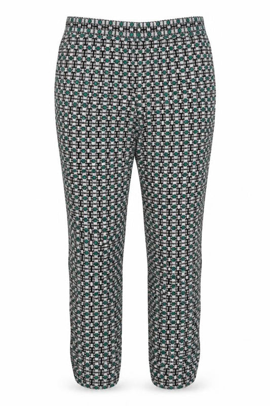 Stradivarius Womens Multicoloured Geometric Polyester Cropped Trousers Size L Regular
