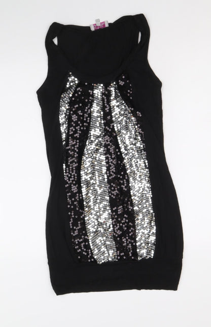 Be Beau Womens Black Viscose A-Line Size 10 Scoop Neck Pullover