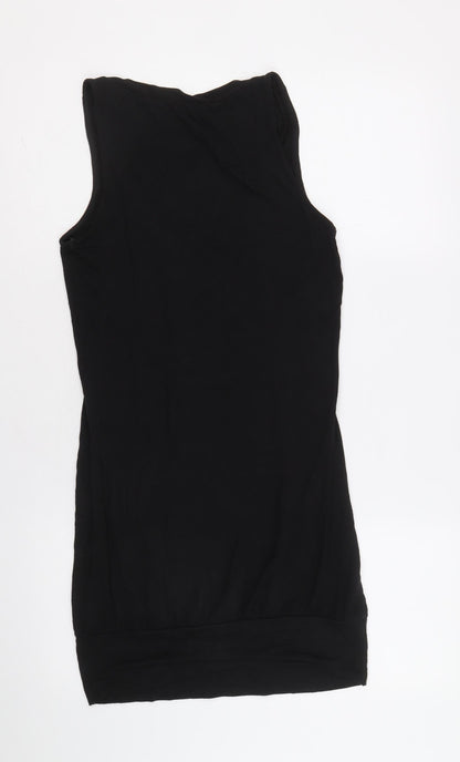 Be Beau Womens Black Viscose A-Line Size 10 Scoop Neck Pullover