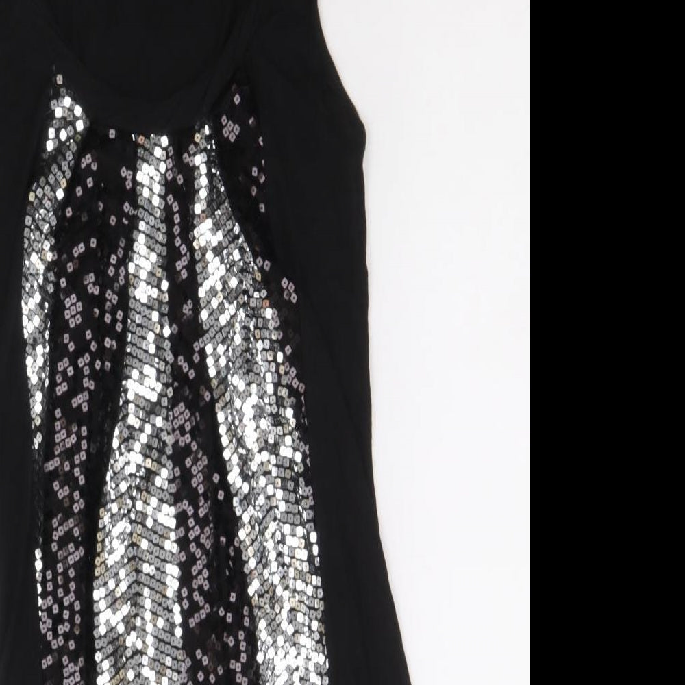 Be Beau Womens Black Viscose A-Line Size 10 Scoop Neck Pullover