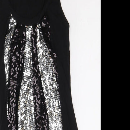 Be Beau Womens Black Viscose A-Line Size 10 Scoop Neck Pullover