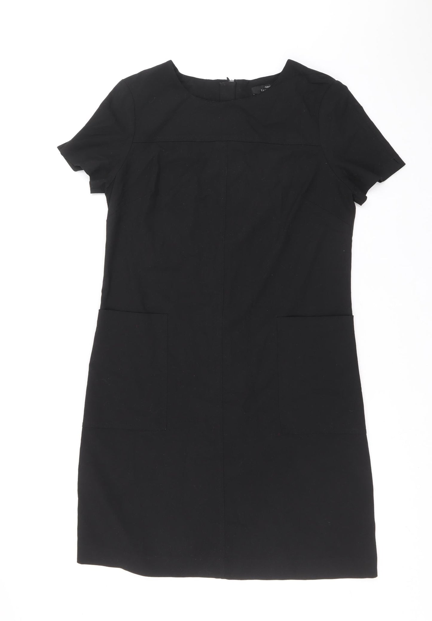 NEXT Womens Black Polyester A-Line Size 12 Round Neck Zip