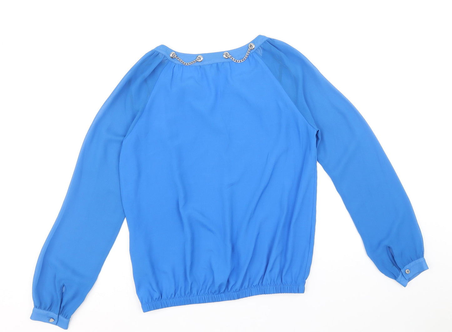 Womens UK Size 8 Debenhams Blue Basic Blouse