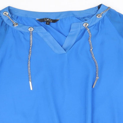 Womens UK Size 8 Debenhams Blue Basic Blouse