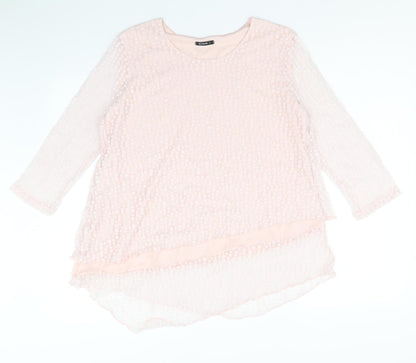 Womens UK Size 12 Roman Pink Basic Blouse