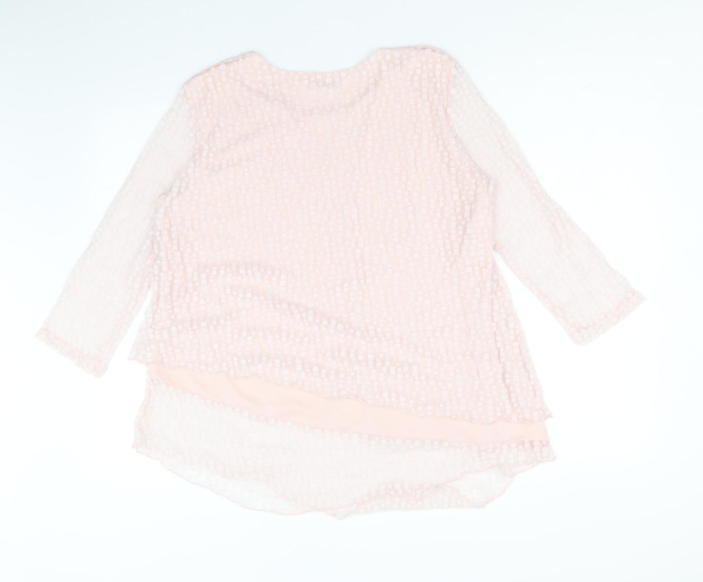 Womens UK Size 12 Roman Pink Basic Blouse
