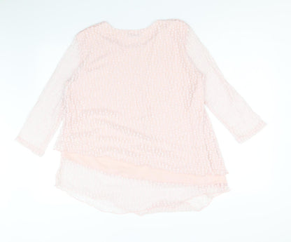 Womens UK Size 12 Roman Pink Basic Blouse