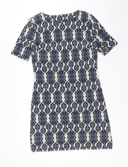 TU Womens Multicoloured Geometric Polyester A-Line Size 10 Round Neck Pullover