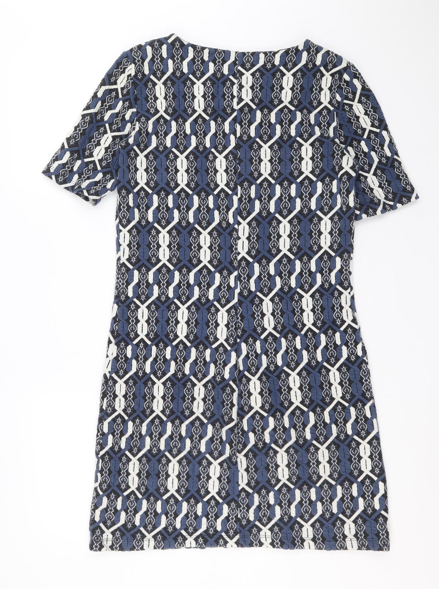 TU Womens Multicoloured Geometric Polyester A-Line Size 10 Round Neck Pullover