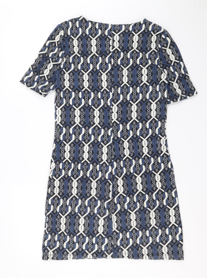 TU Womens Multicoloured Geometric Polyester A-Line Size 10 Round Neck Pullover