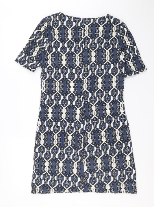 TU Womens Multicoloured Geometric Polyester A-Line Size 10 Round Neck Pullover