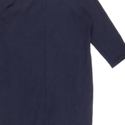 PURE Collection Womens Blue Viscose A-Line Size 14 Roll Neck Pullover