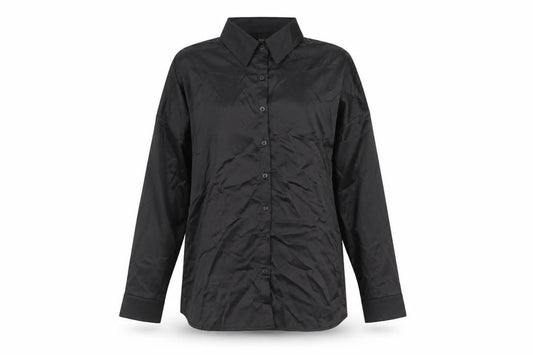 Womens UK Size L SheIn Black Basic Button-Up