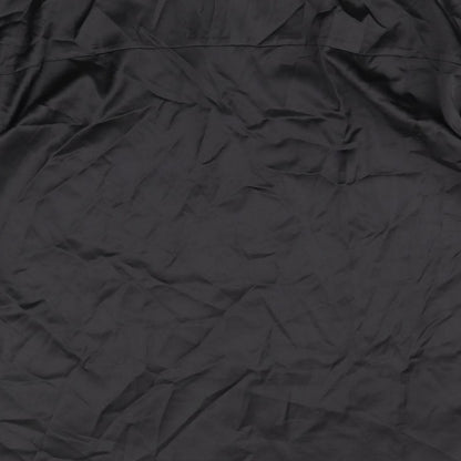 SheIn Womens Black Polyester Basic Button-Up Size L V-Neck