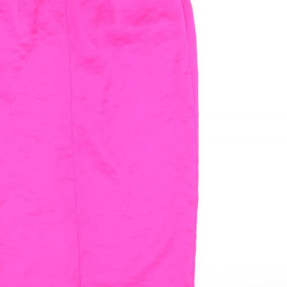 Miss Selfridge Womens Pink Polyester Straight & Pencil Skirt Size 6 Zip