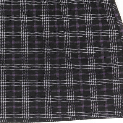 New Look Womens Black Plaid Polyester Straight & Pencil Skirt Size 10