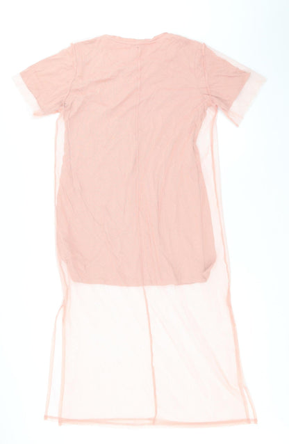 FOREVER 21 Womens Pink Polyester T-Shirt Dress Size M Round Neck Pullover