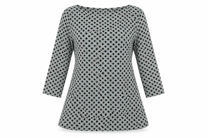 Marks and Spencer Womens Multicoloured Geometric Viscose A-Line Size 8 Round Neck Pullover