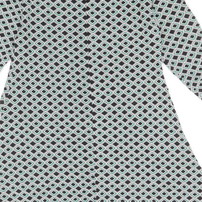Marks and Spencer Womens Multicoloured Geometric Viscose A-Line Size 8 Round Neck Pullover