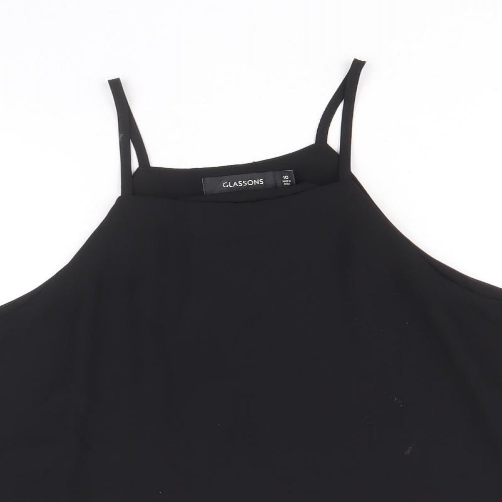 Womens UK Size 10 Glassons Black Basic Tank