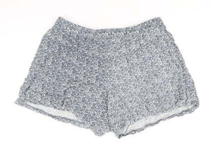 Papaya Womens Blue Floral Viscose Bermuda Shorts Size 12 Regular Pull On
