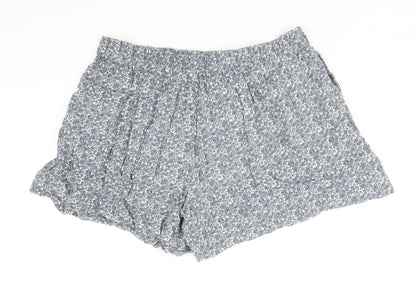 Papaya Womens Blue Floral Viscose Bermuda Shorts Size 12 Regular Pull On