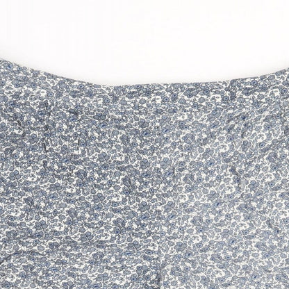 Papaya Womens Blue Floral Viscose Bermuda Shorts Size 12 Regular Pull On