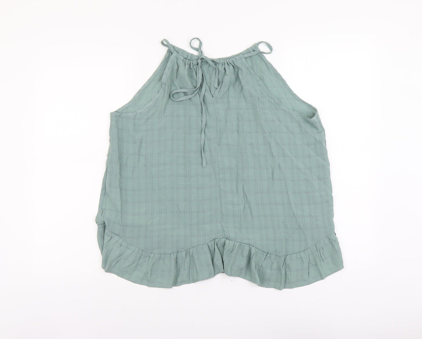 SheIn Womens Green Polyester Basic Tank Size L Boat Neck