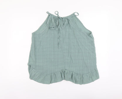 SheIn Womens Green Polyester Basic Tank Size L Boat Neck