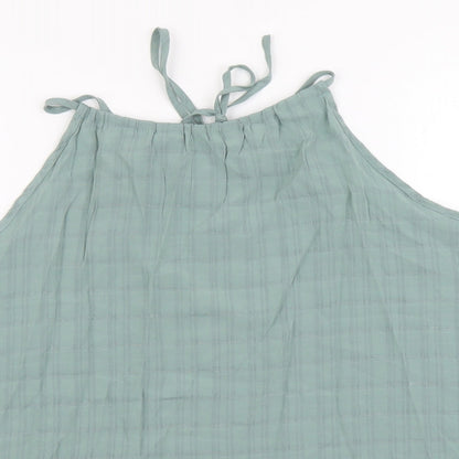 SheIn Womens Green Polyester Basic Tank Size L Boat Neck