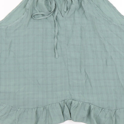 SheIn Womens Green Polyester Basic Tank Size L Boat Neck