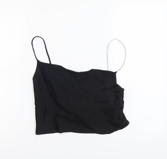 Womens UK Size S Zara Black Cropped Tank