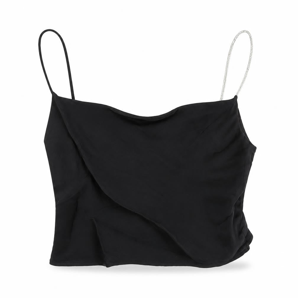 Womens UK Size S Zara Black Cropped Tank