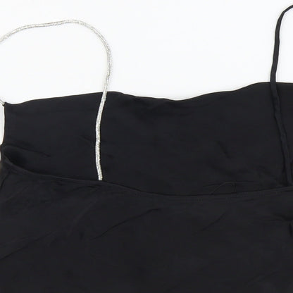 Womens UK Size S Zara Black Cropped Tank