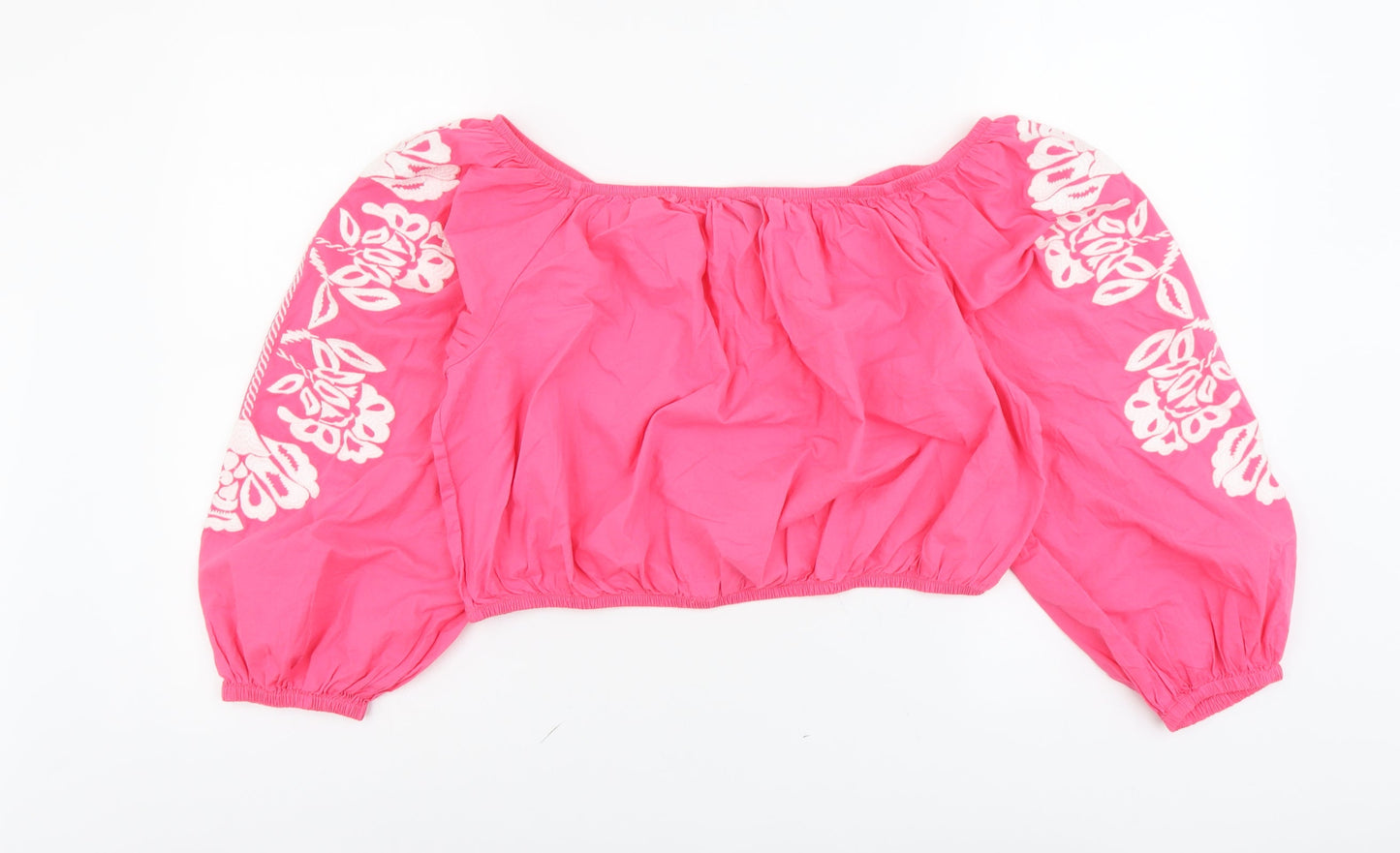 Womens UK Size 18 Marks and Spencer Pink Cropped Blouse