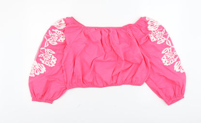 Womens UK Size 18 Marks and Spencer Pink Cropped Blouse