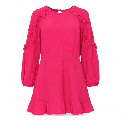 Topshop Womens Pink Viscose A-Line Size 10 Round Neck Zip