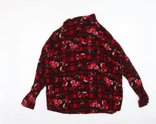 Womens UK Size 8 ASOS Red Basic Button-Up