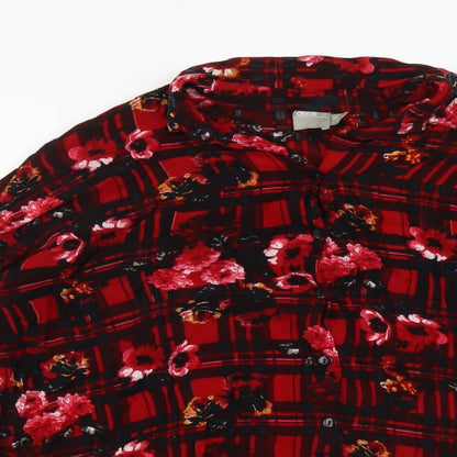 Womens UK Size 8 ASOS Red Basic Button-Up