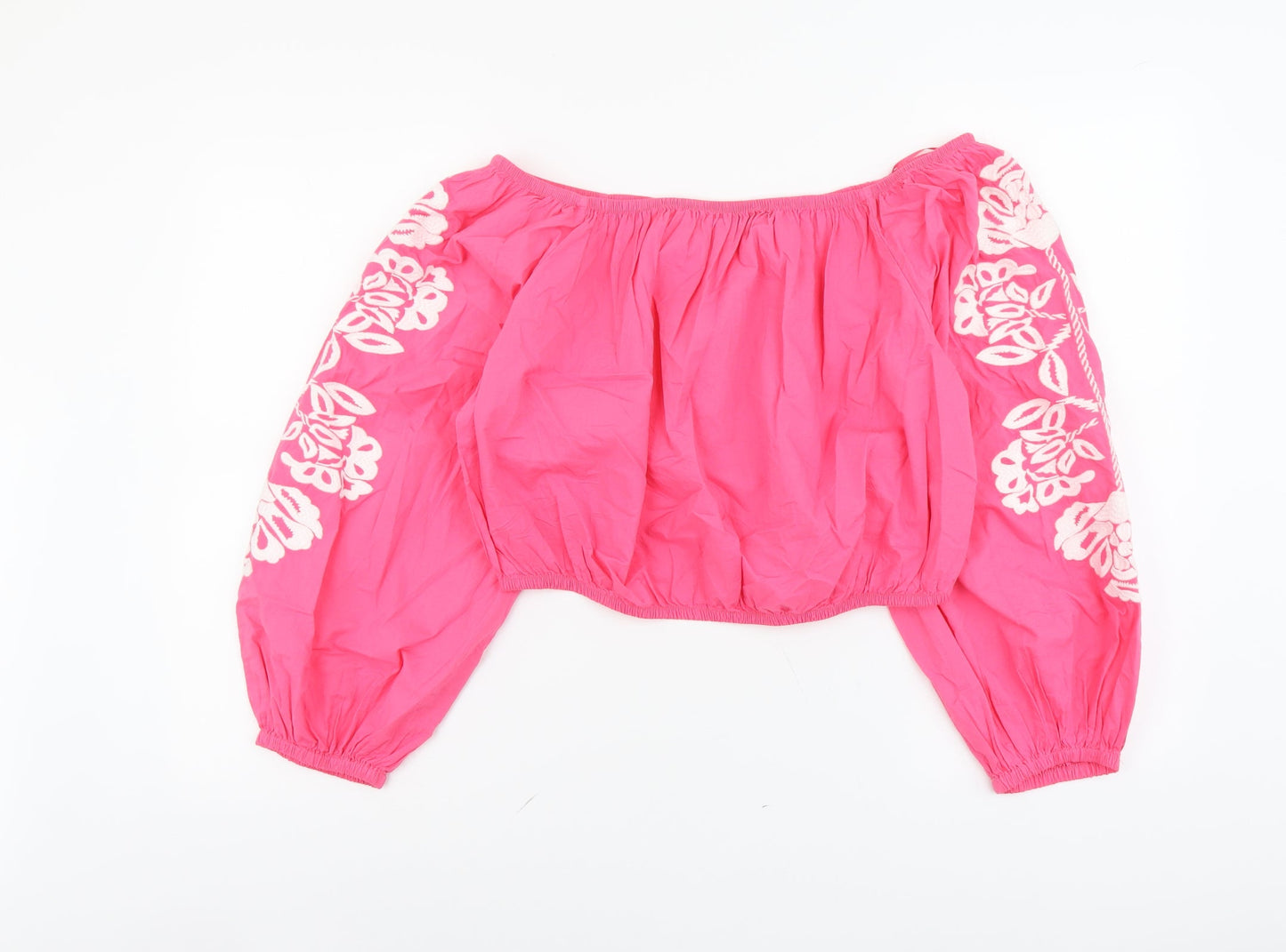 Womens UK Size 18 Marks and Spencer Pink Cropped Blouse