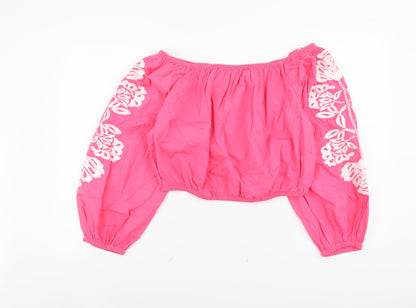 Womens UK Size 18 Marks and Spencer Pink Cropped Blouse