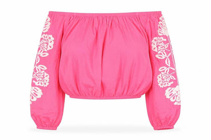 Womens UK Size 18 Marks and Spencer Pink Cropped Blouse